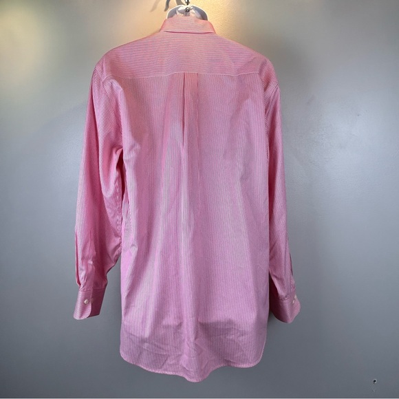 Peter Millar Nanoluxe Easy Care Large Pink White Stripe Button Down Men Shirt - Picture 9 of 10